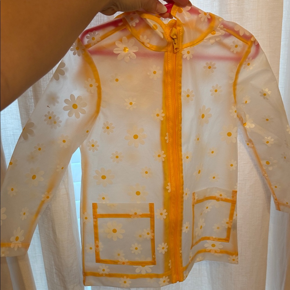 Kids Floral Raincoat - Yellow